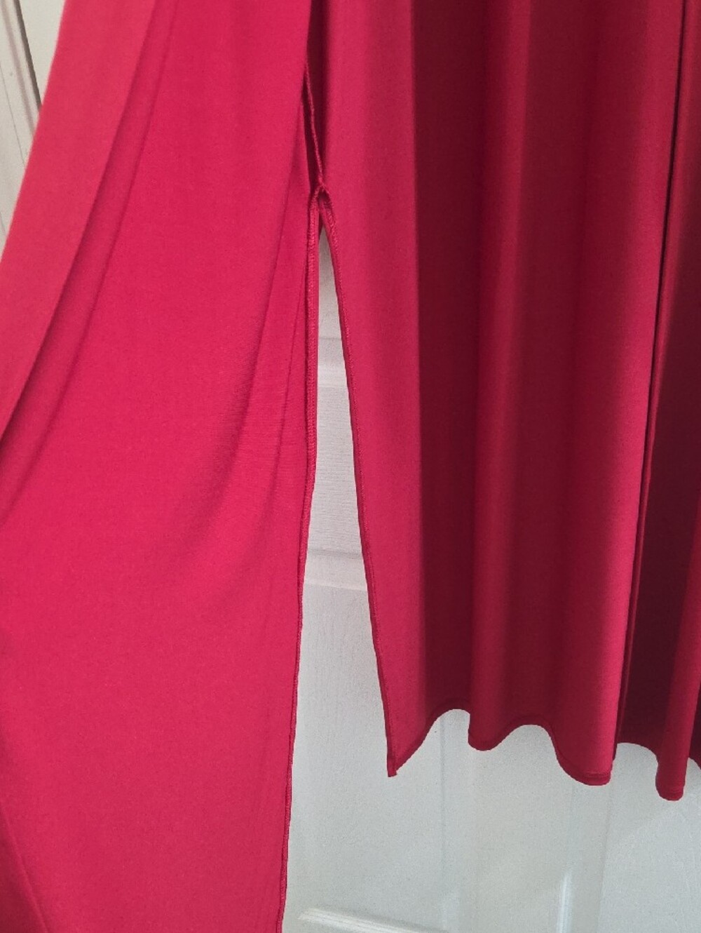 Ashley Stewart Red Open-Front Long Tunic Cardigan - Picture 4 of 7